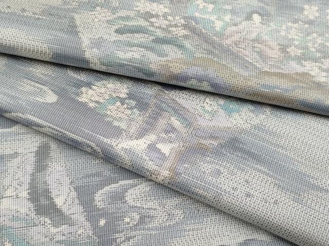 平和屋本店■極上　本場大島紬　白大島　雲取り人物枝花文　やまと誂製　逸品　未使用　CYAA1940s5