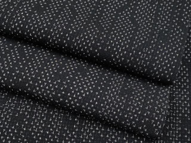 平和屋本店■極上　白鷹お召　蚊絣　吉祥文　黒地　逸品　CYAA1958s5