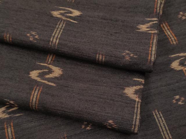 平和屋本店■極上　国指定重要無形文化財　本場久米島紬　手織　逸品　CYAA1959s5