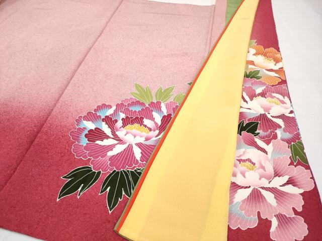 平和屋本店□極上 振袖 有馬 十二単風 楽器人物花蝶文 暈し