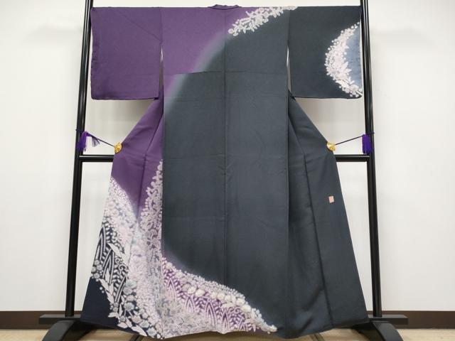 平和屋本店■極上　十日町　名門　滝泰謹製　訪問着　花唐草文　暈し染め　金通し地　ほていや扱い　逸品　未使用　CYAA1964s5