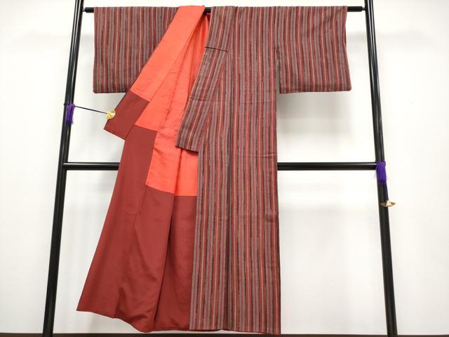 平和屋本店□極上 紬 格子柄 逸品 CYAA2372s5