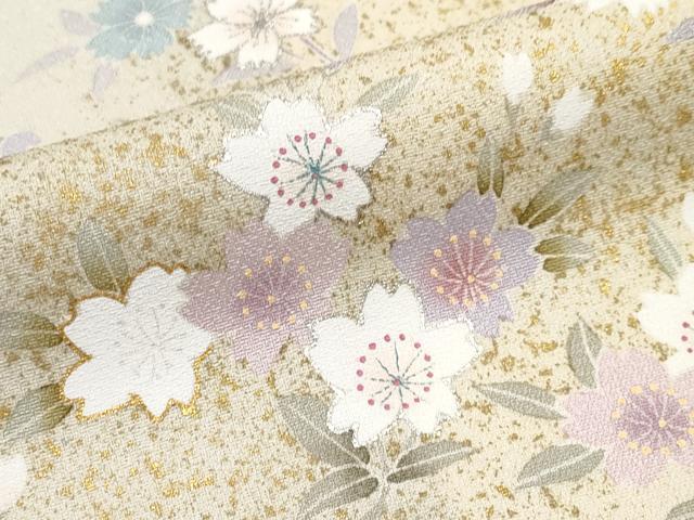 平和屋本店□極上 訪問着 駒刺繍 舞花文 暈し染め 黒地 金銀