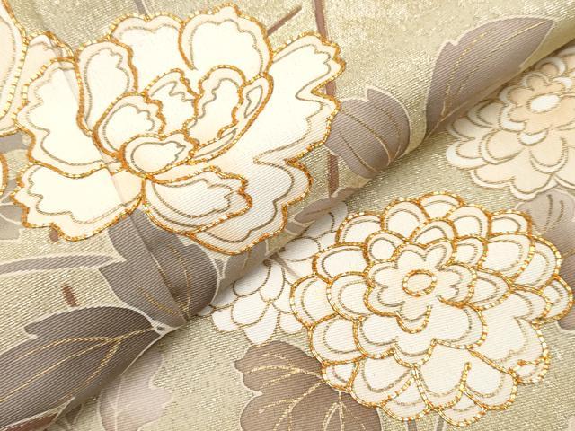 平和屋本店■極上　訪問着　駒刺繍　流水枝花文　金彩　鳩羽鼠色地　逸品　未使用　CYAA2003s5 平和屋本店□極上 訪問着 駒刺繍 流水枝花文 金彩 鳩羽鼠色地 逸品 未