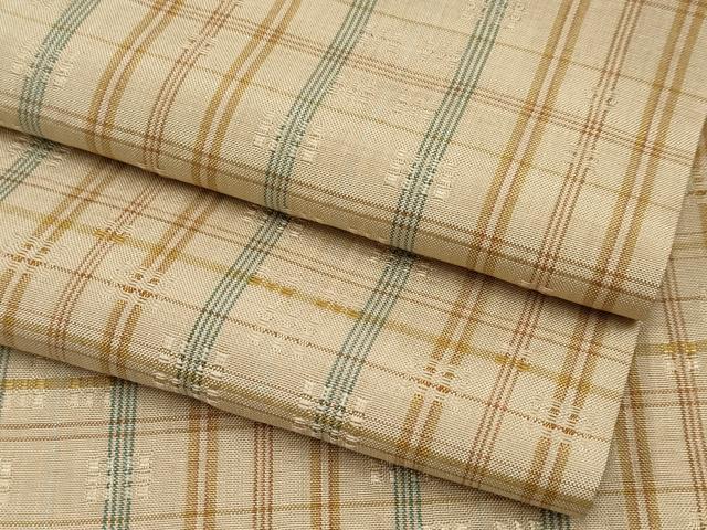 平和屋本店■極上　紬　花織　格子柄　逸品　CYAA2015s5