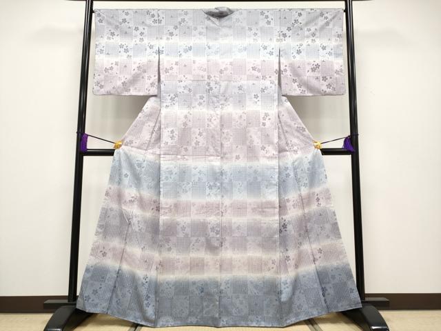 平和屋本店■極上　中国三大刺繍　スワトウ刺繍　総刺繍　訪問着　本場染大島紬　市松舞桜文　やまと誂製　逸品　CYAA2016s5