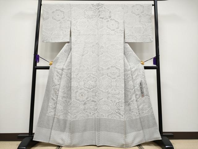 平和屋本店■極上　山岡古都・古都染人 染織美術品 薬墨染 天目織 お召 中国三大刺繍 スワトウ刺繍 訪問着 正倉院花鳥文　逸品　CYAA2017s5