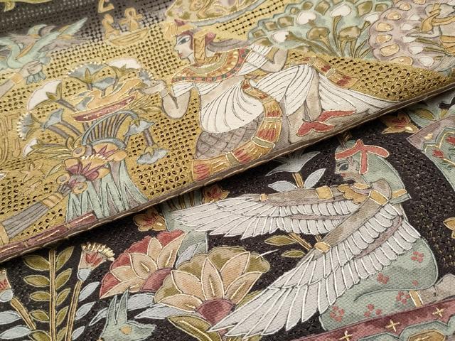 平和屋本店■極上　訪問着　総刺繍　スワトウ相良刺繍　エジプト壁画文様　逸品　CZAA1453s5 平和屋本店□極上 訪問着 総刺繍 スワトウ相良刺繍 エジプト壁画文様