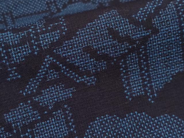 平和屋本店□極上 綿薩摩 東郷織物謹製 手織 160亀甲 實篤 永江