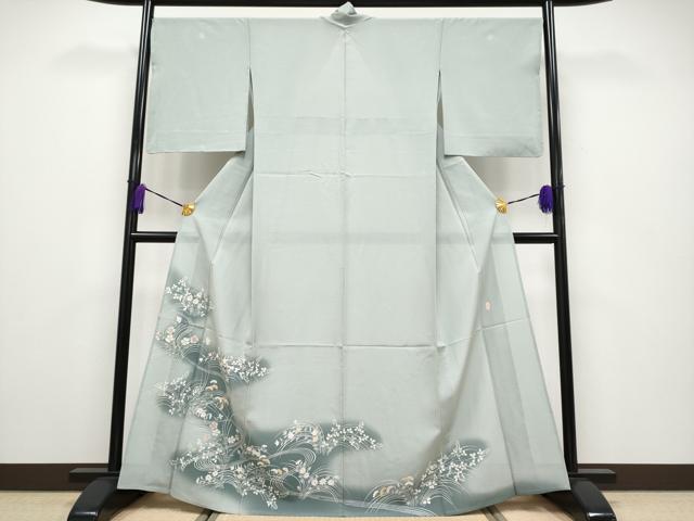 平和屋着物●本加賀友禅作家　奥原一就　色留袖　鳳凰花文　正絹　逸品　AAAT0549zg 平和屋着物○本加賀友禅作家 奥原一就 色留袖 鳳凰花文