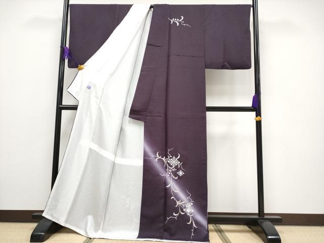 平和屋本店□極上 訪問着・長襦袢セット 総刺繍 花唐草菱文 暈し染め 