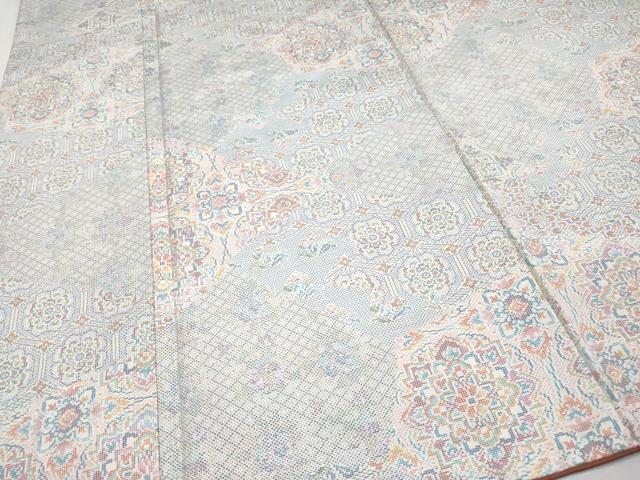 平和屋本店■極上　都喜ヱ門　本場大島紬　白大島　9マルキ　更紗伝来　木戸本スミエ作　藤絹織物謹製　証紙付き　逸品　CYAA2130s5 平和屋本店□極上 都喜ヱ門 本場大島紬 白大島 9マルキ 更紗