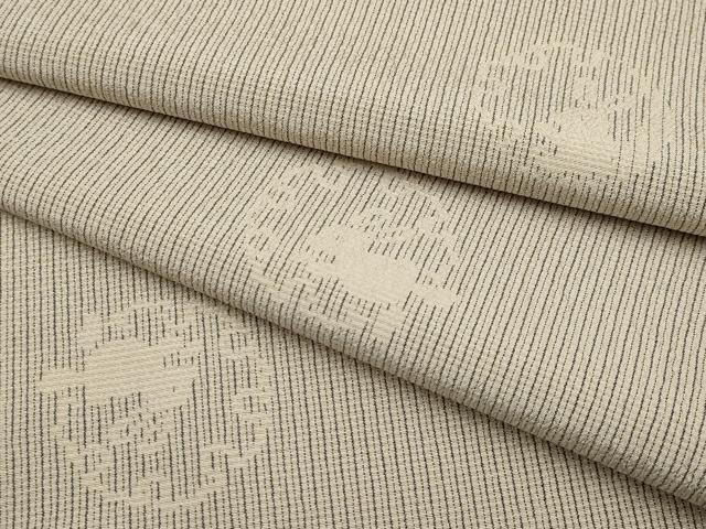 平和屋本店■極上　本塩沢　単衣　雪輪兎文　肌色地　逸品　CYAA2188s5