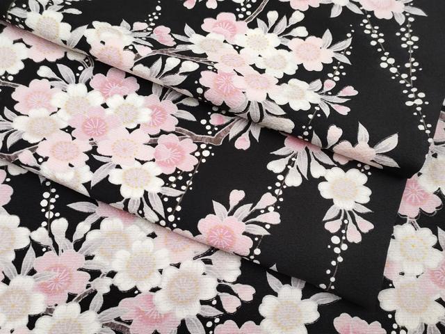 平和屋本店■極上　小紋　枝桜　黒地　逸品　CYAA2195s5
