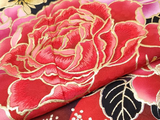 平和屋本店□極上 華道家 假屋崎省吾プロデュース きものの世界 振袖 刺繍