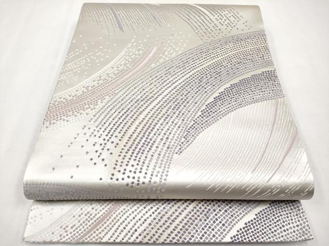 平和屋本店■極上　西陣の名門　加納幸謹製　六通柄袋帯　唐織　流線文　銀糸　逸品　未使用　CYAA2221s5