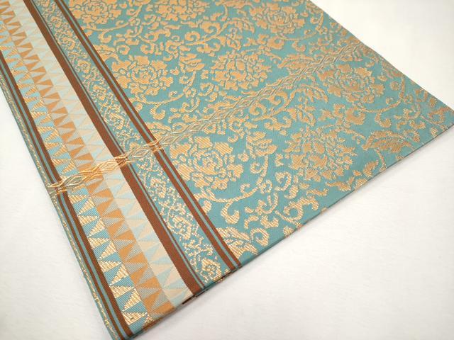 平和屋本店□極上 龍村晋謹製 全通柄袋帯 大明風車筋牡丹