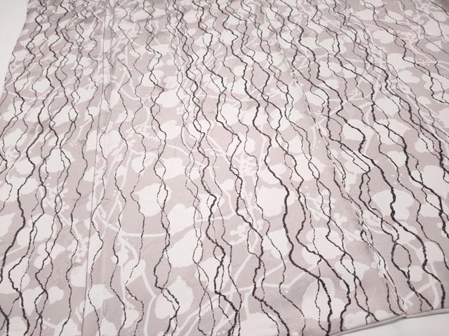 平和屋本店■極上　小紋　よろけ縞　薄柿色地　逸品　CYAA2301s5 平和屋本店□極上 小紋 よろけ縞 薄柿色地 逸品 CYAA2301s5