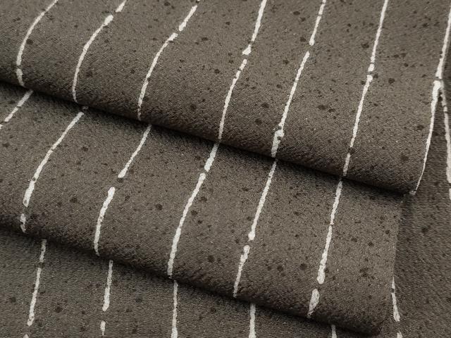 平和屋本店■極上　洗える最高級着物　＜英＞はなぶさ謹製　小紋　縞　黒橡色地　逸品　CYAA2302s5