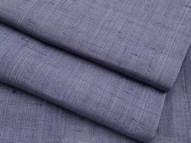 平和屋本店■極上　夏物　男性　生紬　色無地　紫苑色　逸品　未使用　CYAA2331s5