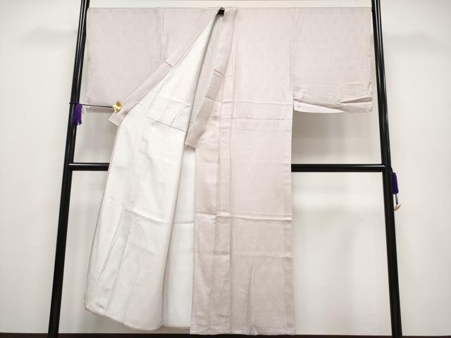 平和屋本店■極上　男性　江戸小紋　単衣　鮫小紋柄　舞花地紋　灰桜色地　逸品　未使用　CYAA2340s5 平和屋本店□極上 男性 江戸小紋 単衣 鮫小紋柄 舞花地紋 灰