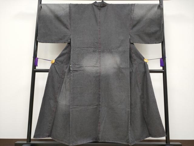 平和屋本店□極上 男性 デニム着物 キングサイズ 単衣 和遊楽 ポケット付き