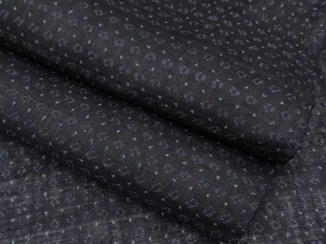 平和屋本店□極上 染色作家 草野一騎 小紋 シンプル・ザ一騎 変わり縞 黒地