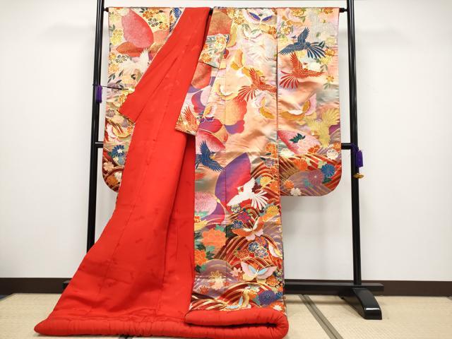 平和屋本店□極上 小紋 LEONARD レオナード 草花地紋 暈し染め 逸品