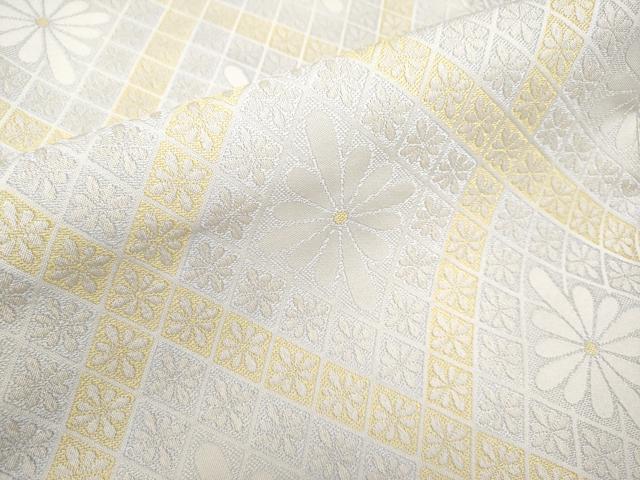 平和屋本店□極上 西陣御召帯 全通柄 九寸名古屋帯 菊