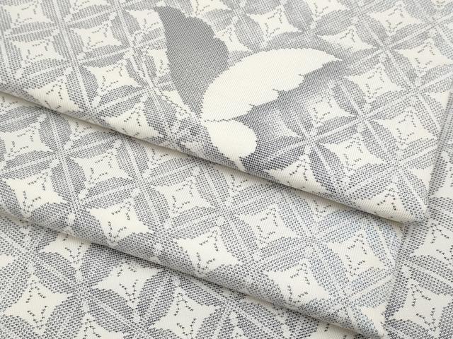 平和屋本店■極上　本場大島紬　白大島　9マルキ　舞蝶文　ほていや扱い　逸品　未使用　CYAA2405s5