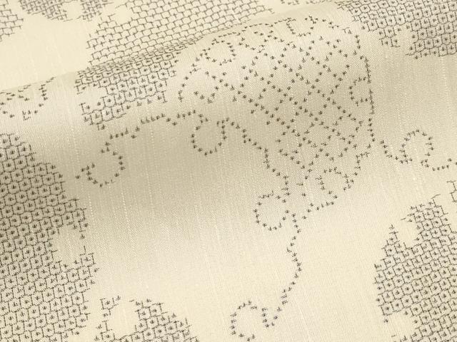 平和屋本店■極上　夏物　結城紬　夏結城　100亀甲　雪輪重ね文　肌色地　反端付き　逸品　未使用　CYAA2424s5 平和屋本店□極上 夏物 結城紬 夏結城 100亀甲 雪輪重ね文 肌色地