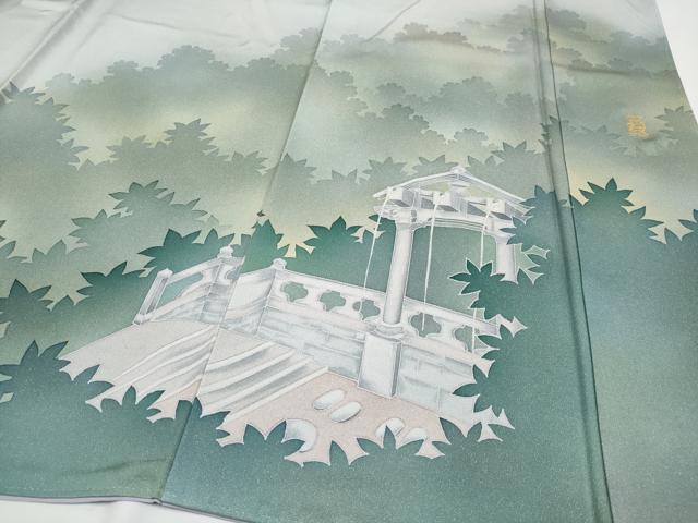 平和屋本店□極上 中村玉緒 訪問着 清水寺 暈し染め 銀通し地