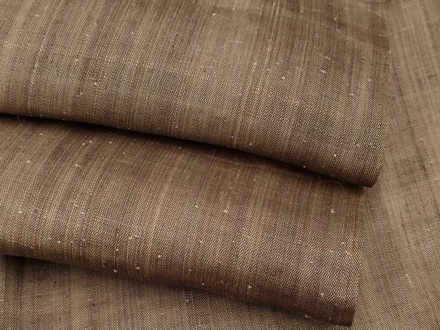 平和屋本店■極上　夏物　芭蕉布　手積み芭蕉糸100％　希少色　黄枯茶色　逸品　未使用　CYAA2434s5