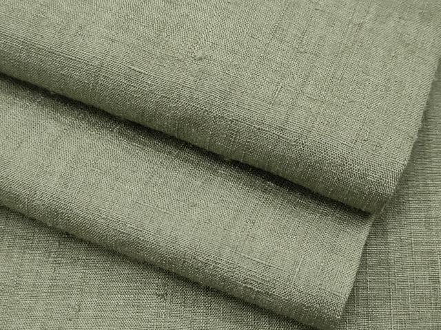 平和屋本店■極上　本場結城紬　重要無形文化財　色無地　鶸茶色地　逸品　CYAA2477s5