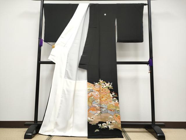 平和屋本店■極上　創業460年・千總　黒留袖　駒刺繍　貝桶宝尽くし吉祥文　金彩　松坂屋扱い　逸品　CYAA2503s5_1
