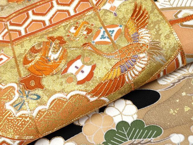 平和屋本店■極上　創業460年・千總　黒留袖　駒刺繍　貝桶宝尽くし吉祥文　金彩　松坂屋扱い　逸品　CYAA2503s5_4