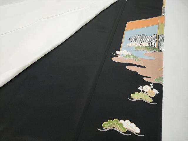 平和屋本店■極上　創業460年・千總　黒留袖　駒刺繍　貝桶宝尽くし吉祥文　金彩　松坂屋扱い　逸品　CYAA2503s5_8