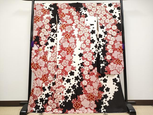 平和屋本店□極上 振袖 駒刺繍 舞桜文 金彩 逸品 CYAA2506s5