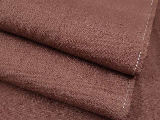 平和屋本店■極上　結城紬　単衣　色無地　赤褐色地　逸品　未使用　CYAA2511s5