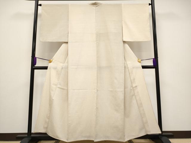 平和屋本店□極上 本塩沢 単衣 110亀甲 変わり亀甲文 肌色地