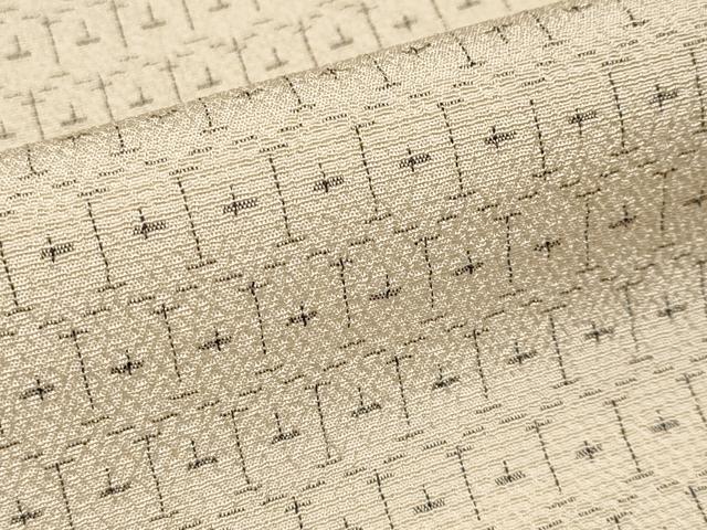 平和屋本店□極上 本塩沢 単衣 110亀甲 変わり亀甲文 肌色地