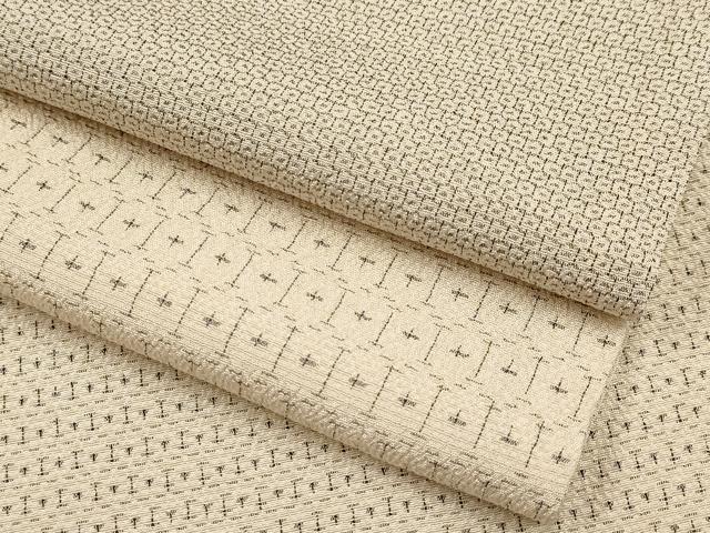 平和屋本店■極上　本塩沢　単衣　110亀甲　変わり亀甲文　肌色地　逸品　CYAA2516s5