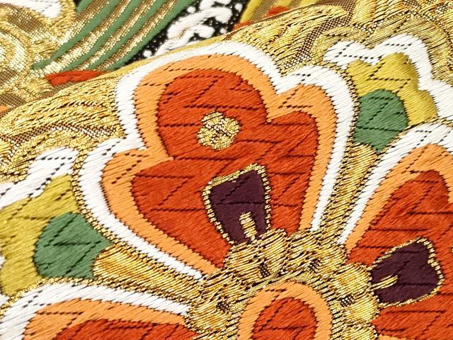 平和屋本店□極上 西陣 河合美術織物謹製 六通柄袋帯 唐織 立波