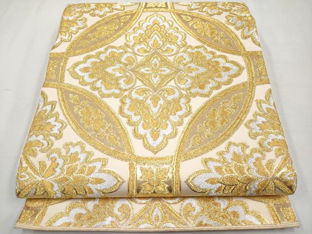 平和屋本店■極上　西陣　川島織物　六通柄　本袋帯　七宝花唐草文　金銀糸　逸品　CYAA2532s5