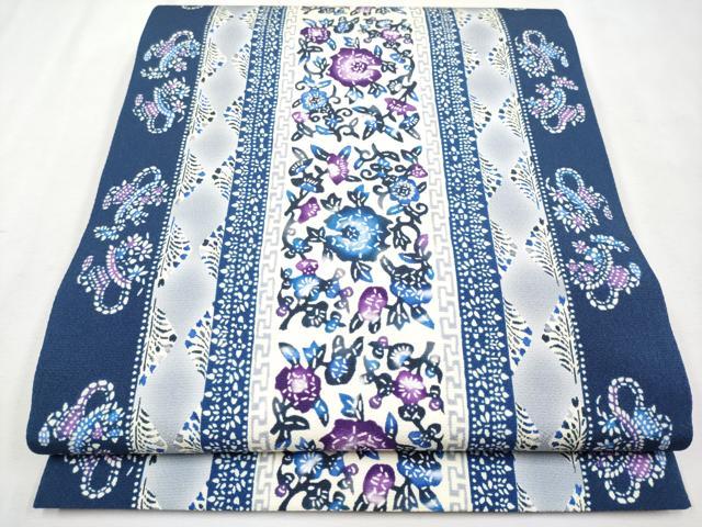 平和屋本店■極上　全通柄袋帯　紅型　花唐草間道　逸品　未使用　CYAA2533s5