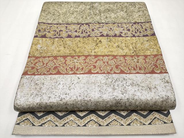 平和屋本店□極上 創業280年 誉田屋源兵衛 六通柄袋帯 金華燦箔綴 横段