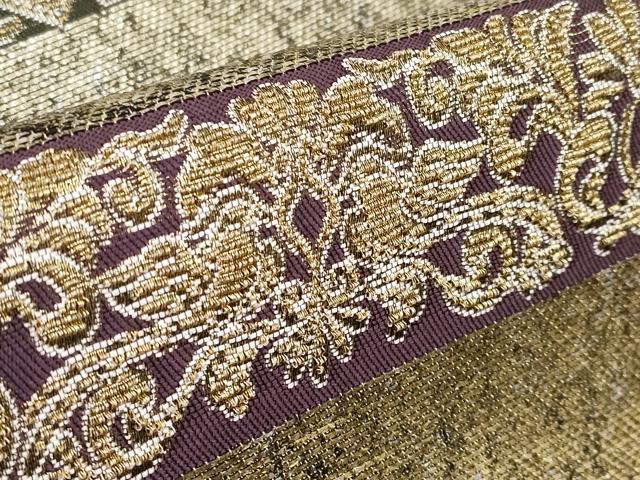 平和屋着物○六通柄袋帯 紬地 幾何学文様 さが美扱い 正絹