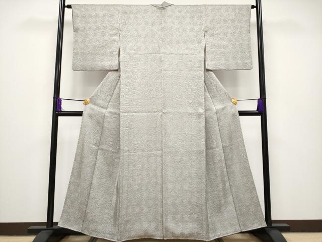 平和屋着物●小紋師　鷲津芳雄　訪問着　短冊文　寄せ小紋柄　たたき染め　正絹　逸品　AAAU0399np 平和屋着物○小紋師 鷲津芳雄 訪問着 短冊文 寄せ小紋柄 たたき