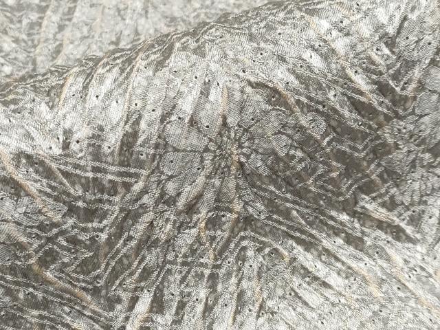 平和屋本店■極上　名門　藤娘きぬたや・杢目絞り　小紋　薄鈍色地　逸品　CYAA2594s5 平和屋本店□極上 名門 藤娘きぬたや・杢目絞り 小紋 薄