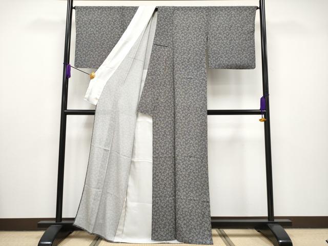 平和屋着物□極上 夏物 江戸小紋 絽 花尽し 黒地 さが美扱い 逸品